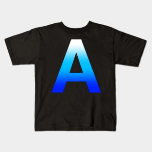 Blue Letter A Kids T-Shirt